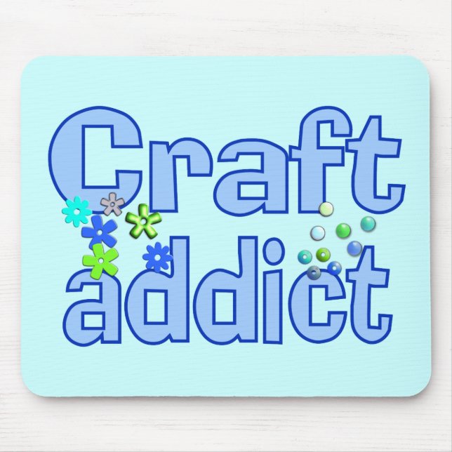 Craft Addict Beads Design Gift Mouse Pad (Front)