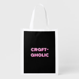 Craft-Aholic Tote Bag – Funky Pink Black & White