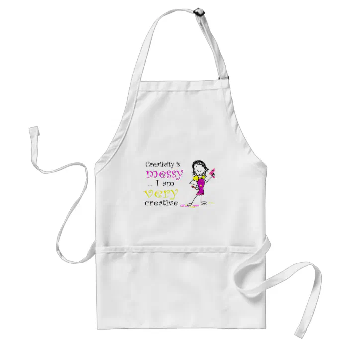I'm Crafty Apron • Adults Custom Printed Aprons • Hobbies Crafts Kitchen Cooking 