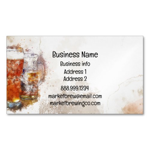 Craft Artisan Brewing Beer Pub Bar  Business Card Magnet
