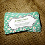 Craft Artist Elegant Green and White Daisy Business Card