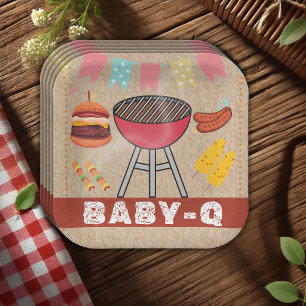 Craft Baby Q Grill Baby Shower Paper Plates