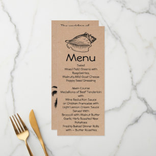 Craft Beach Theme Skinny Wedding Table Menu