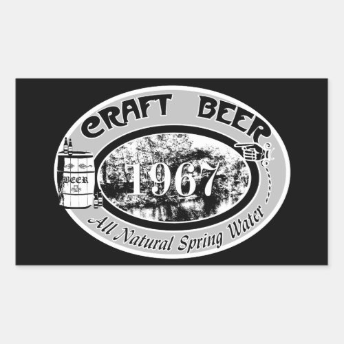 CRAFT BEER 1967 RECTANGULAR STICKER