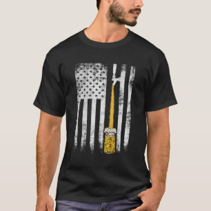 Craft Beer American Flag Beer Usa Flag Redneck Stu T-Shirt