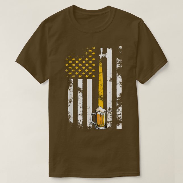 Craft Beer American Flag Usa , 4th July Brewery  T-Shirt (Design Front)