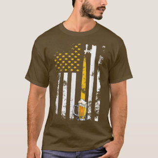 Craft Beer American Flag Usa , 4th July Brewery  T-Shirt