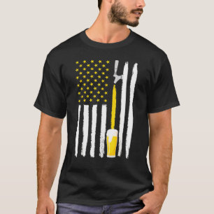 Craft Beer American Flag Usa 4th July Brewery T-Shirt