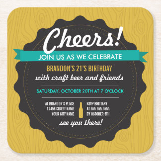Craft Beer Birthday Coaster Invite