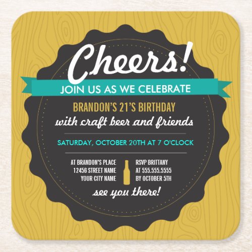 Craft Beer Birthday Coaster Invite