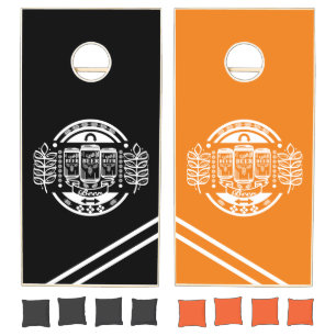 Craft Beer Black and Orange Cornhole Set