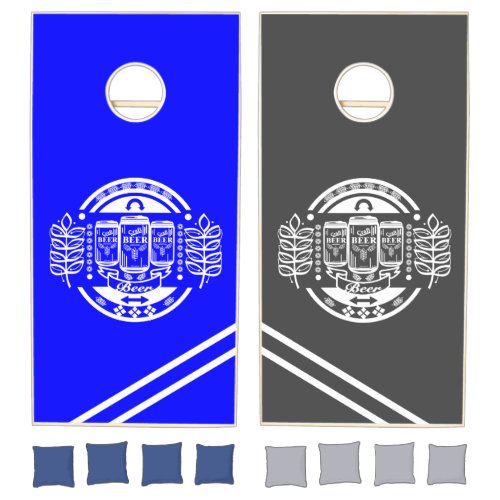 Craft Beer Blue Gray Cornhole Set