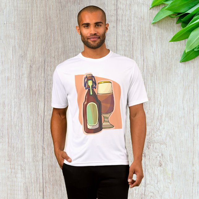 Craft Beer Bottle and Glass Rustic Brewery T-Shirt (Creator Uploaded)