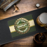 Craft Beer Bottle Top Bar Mat<br><div class="desc">The Craft Beer Bottle Top Bar Mat makes an excellent companion to your kitchen,  bar,  or grill area to contain liquid spills. Easily personalize with your name and initials.</div>