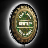 Craft Beer Bottle Top Illuminated Sign (Angle)