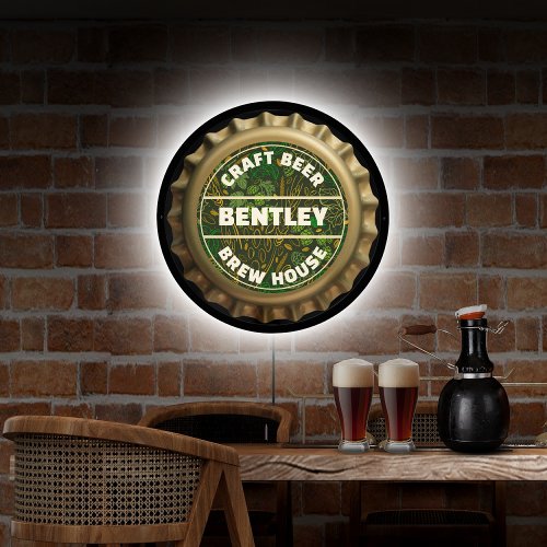 Craft Beer Bottle Top Illuminated Sign