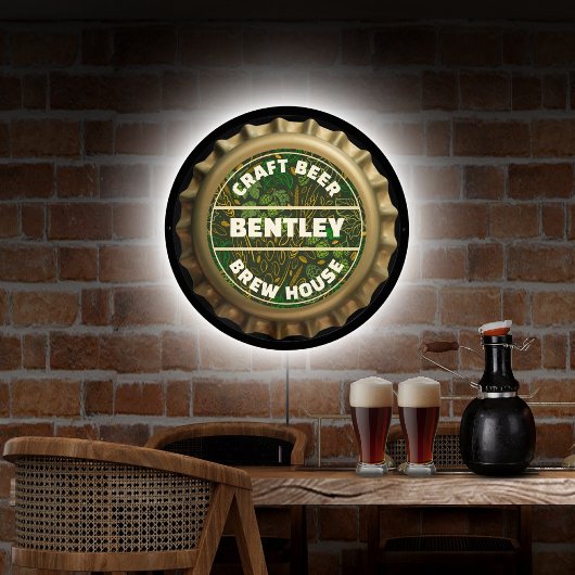 Craft Beer Bottle Top Illuminated Sign