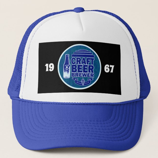 Craft Beer Brewer -1967 Blue Logo Trucker Hat (Front)