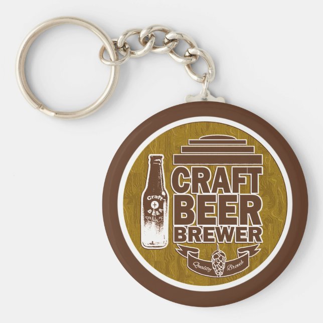 Craft Beer Brewer Brown Keychain (Front)
