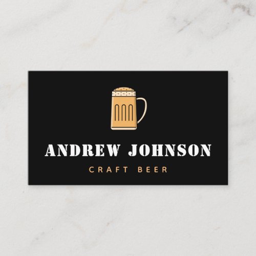 Craft Beer Brewery Simple Minimalist Pub Bar  Business Card
