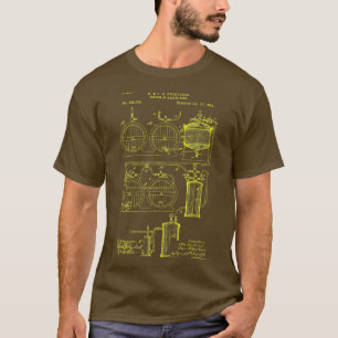 Craft Beer Brewing Classic Vintage Patent Print T-Shirt