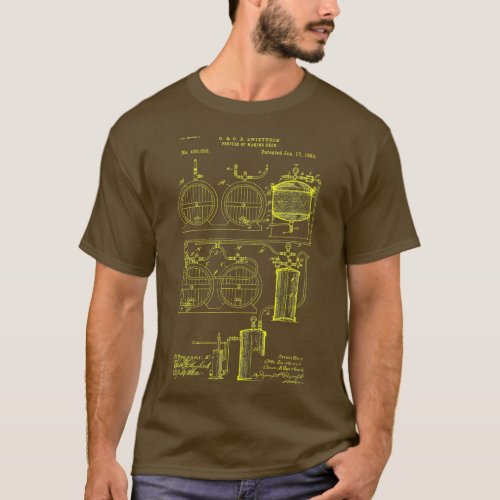 Craft Beer Brewing Classic Vintage Patent Print T_Shirt