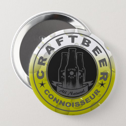 Craft Beer Connoisseur Bubble Yellow Button