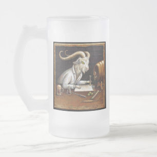 Craft Beer Goat Mug: Zymology Frosted Glass Beer Mug
