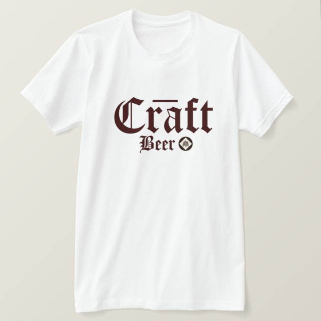 Craft Beer -Hops Symbol Burgundy T-Shirt (Design Front)