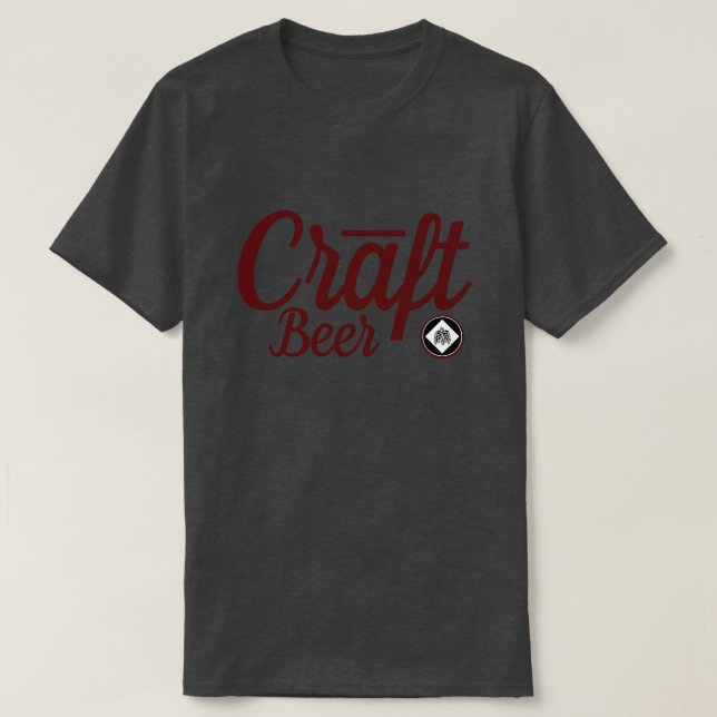 Craft Beer -Hops Symbol Ver.2 Burgundy T-Shirt (Design Front)