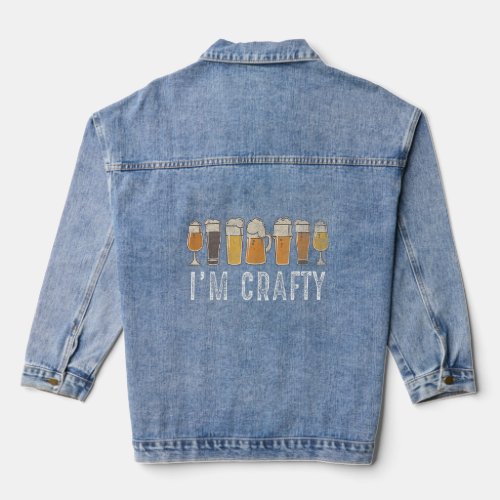 Craft Beer Im Crafty Home Brew Beer Vintage Appar Denim Jacket