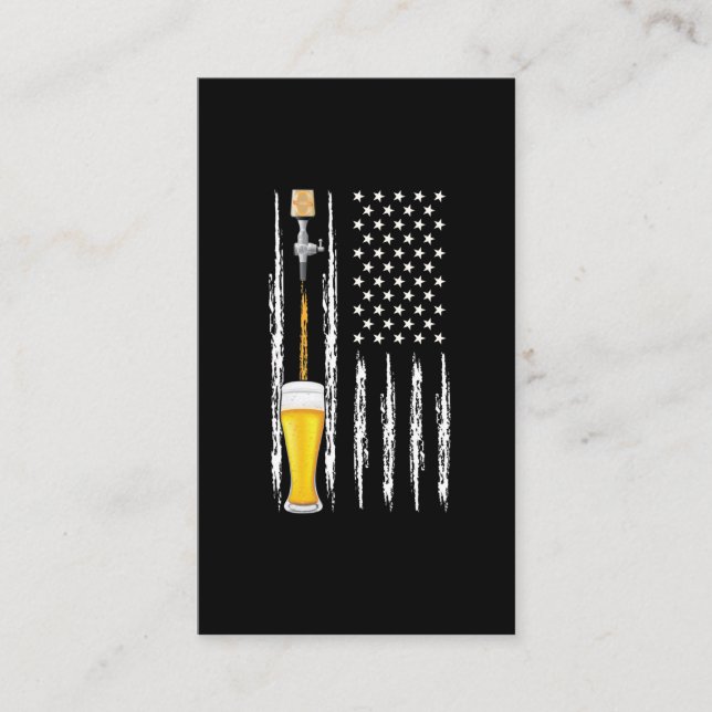 Craft Beer Love American Flag USA 4th July Brewery Business Card (Front)