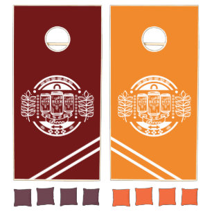 Craft Beer Maroon Orange Cornhole Set
