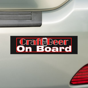 CRAFT BEER ON BOARD CAN BUMPER STICKER