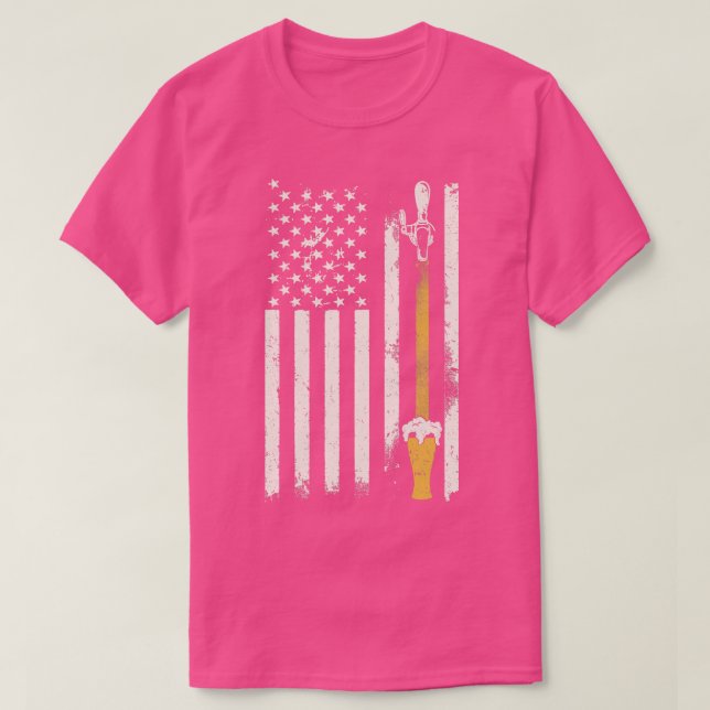 Craft Beer On Tap American Flag T-Shirt (Design Front)