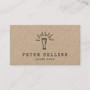 Craft Beer Rustic Doodle Kraft Paper Business Card at Zazzle