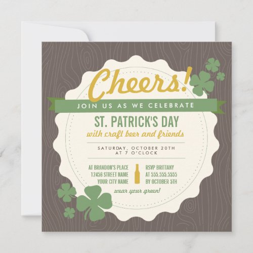 Craft Beer St Patricks Day Invite