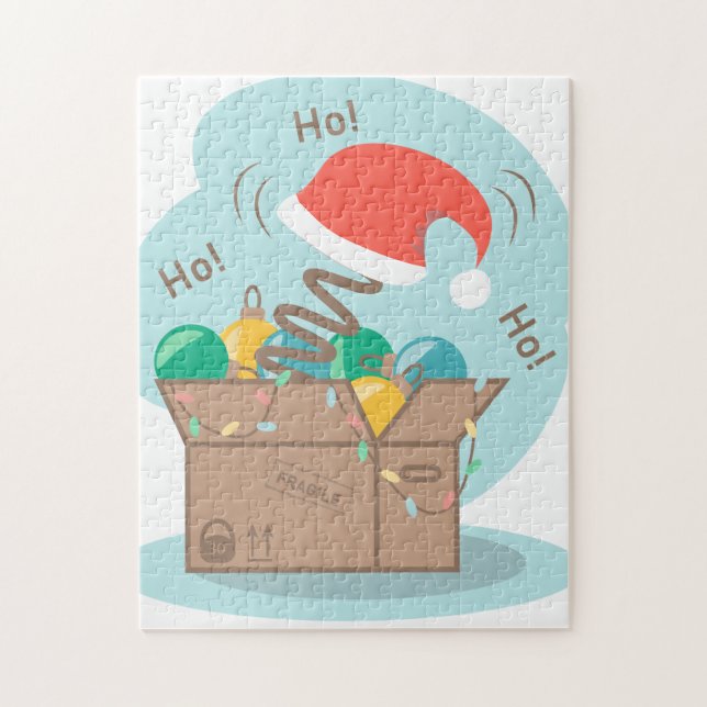 Craft box with Christmas decoration and Santa hat  Jigsaw Puzzle (Vertical)