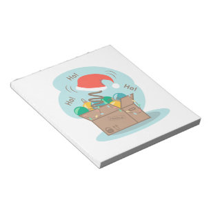 Craft box with Christmas decoration and Santa hat  Notepad