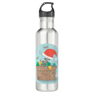Craft box with Christmas decoration and Santa hat Stainless Steel Water Bottle
