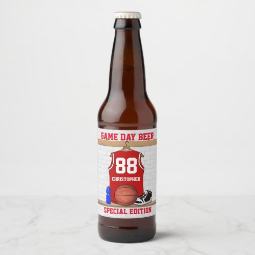 Craft brew basketball beer bottle labels