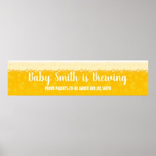 Craft Brewery Baby is Brewing Shower Poster
