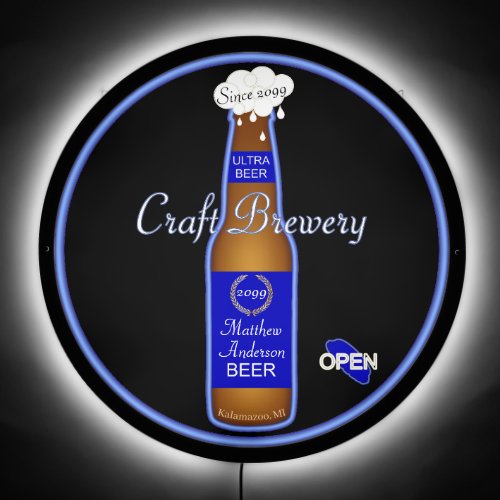 Craft Brewery Beer Bar Pub Bottle LED Sign