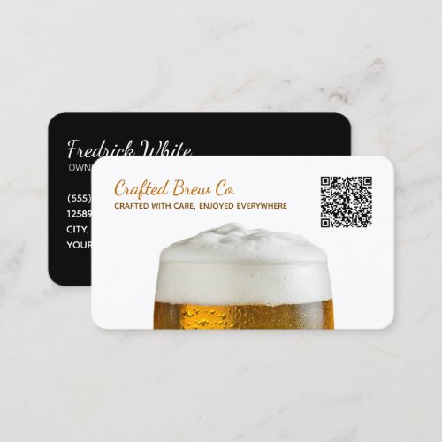Craft Brewery Beer Custom QR Business Card