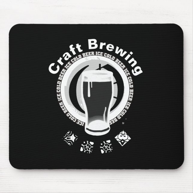 Craft Brewing, Black & White 2 Mouse Pad (Front)