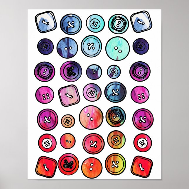 Craft Button Watercolor Poster (Front)