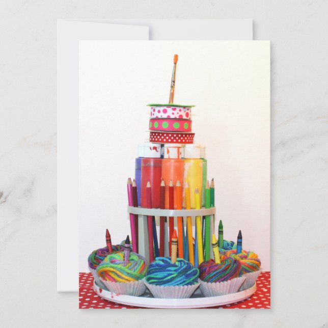 "Craft Cake" Birthday Party Invitation (Front)