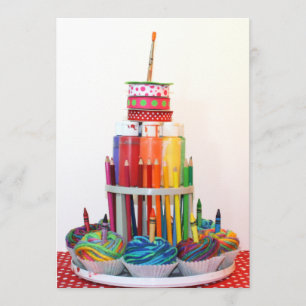 "Craft Cake" Birthday Party Invitation