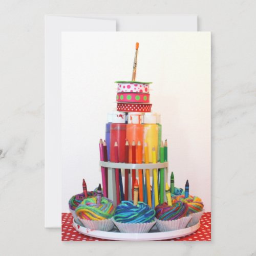 Craft Cake Birthday Party Invitation