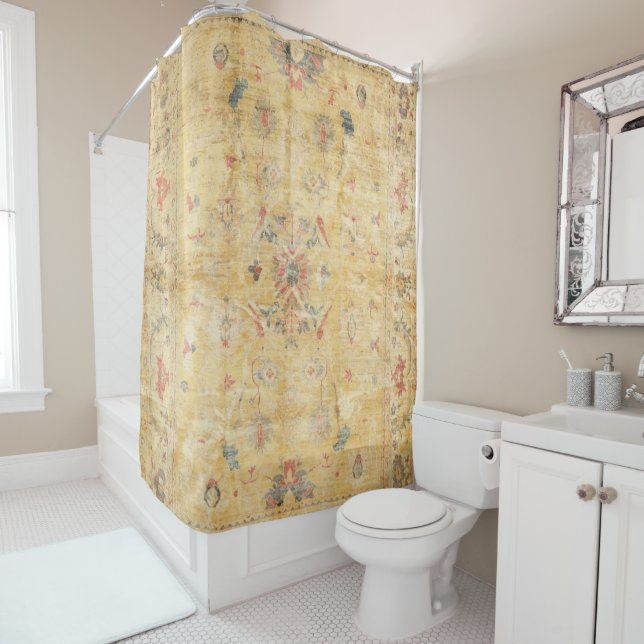 Craft Carpet Century Dull Yellow Golden  Shower Curtain (In Situ)